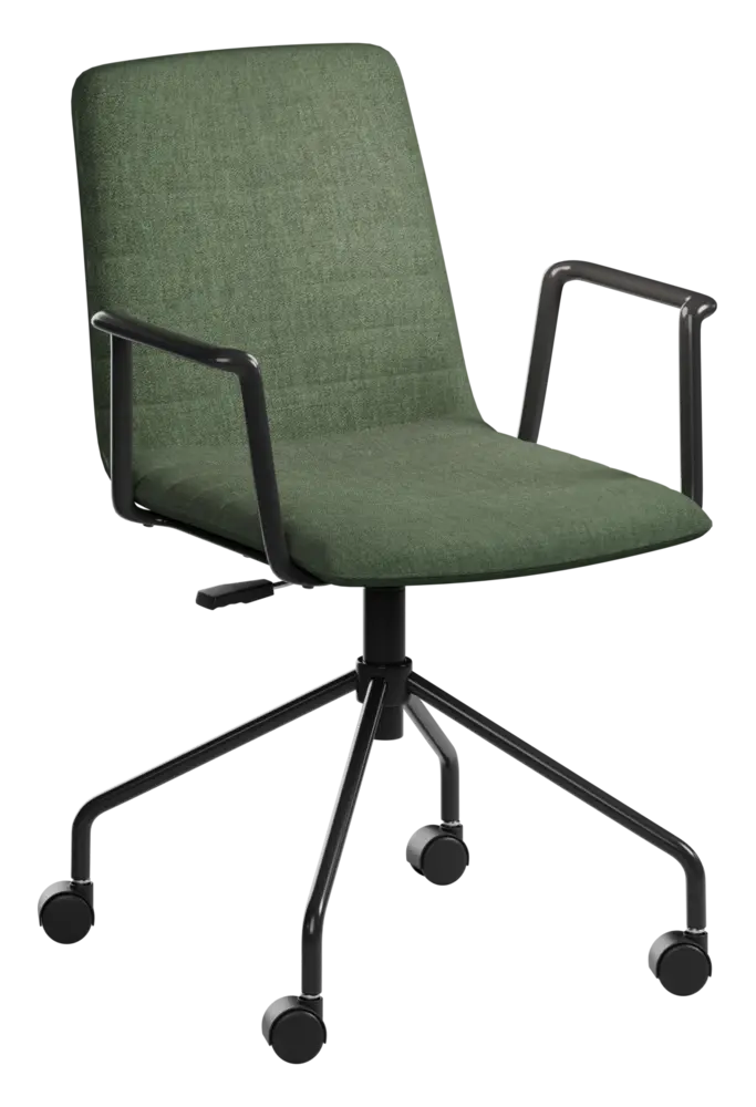 ARCA MOVE BLACK, židle kancelářská, černé područky, látka zelená